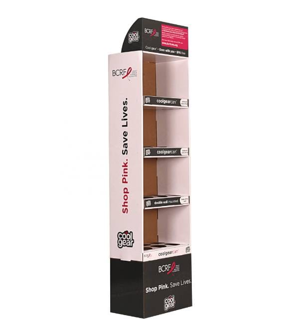 custom 4 tier cardboard display pink awareness