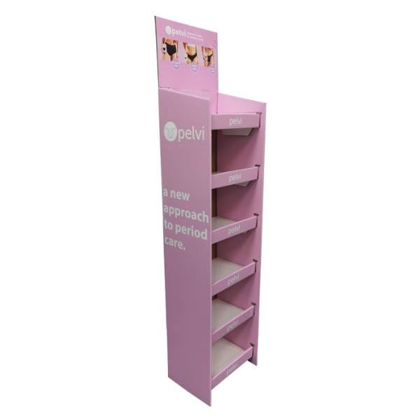 custom 6 tier cardboard display pink