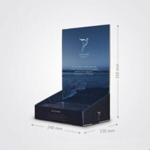 custom blue lovetuner cardboard display dimensions