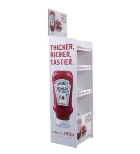 custom cardboard display heinz style ketchup stand