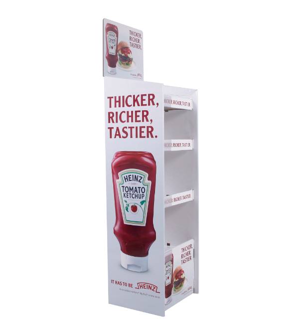custom cardboard display heinz style ketchup stand