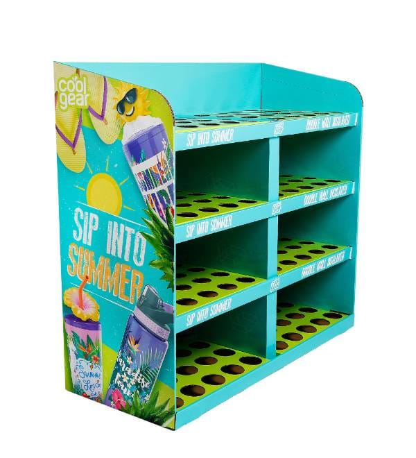 custom cardboard display stand summer bottles