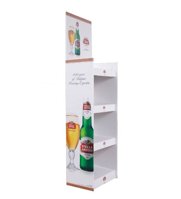 custom cardboard display stella artois beverage stand