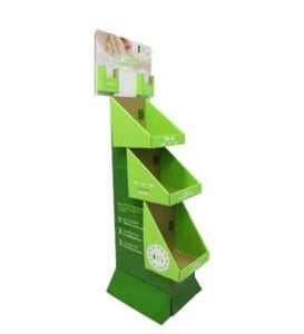 custom cardboard floor display household products