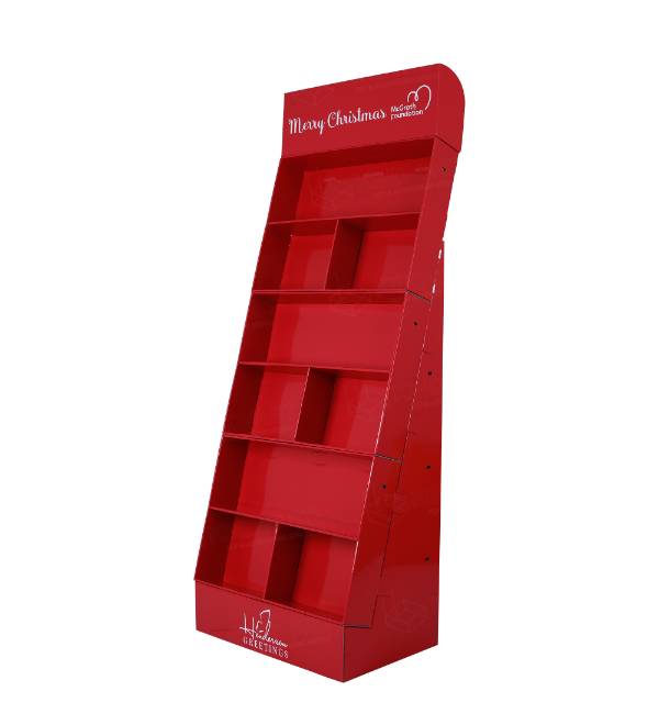 custom christmas cardboard display red