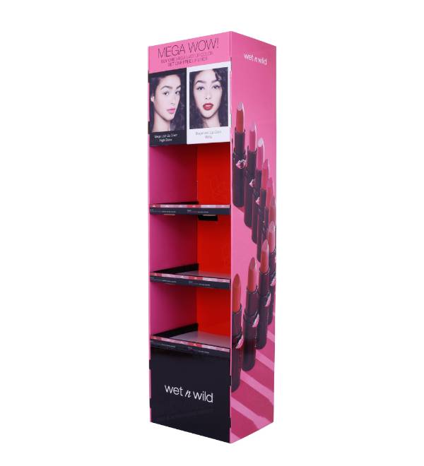 custom cosmetics floor display wet n wild