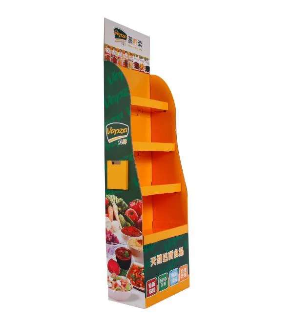 Expositor de cartón personalizado para venta de alimentos