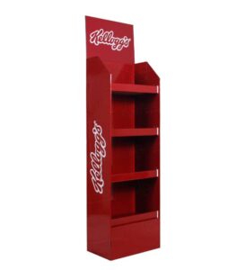 custom red cardboard display for cereal
