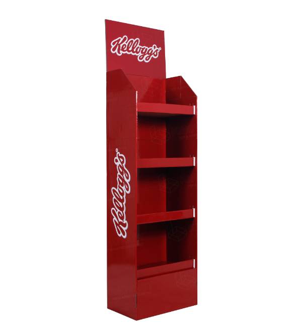 custom red cardboard display for cereal