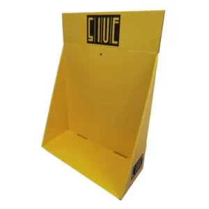 custom yellow cardboard display peg hook