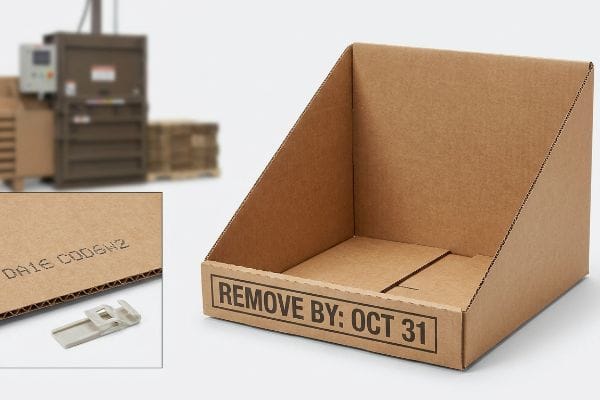 Brown corrugated display box with