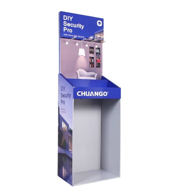 diy security electronics cardboard display