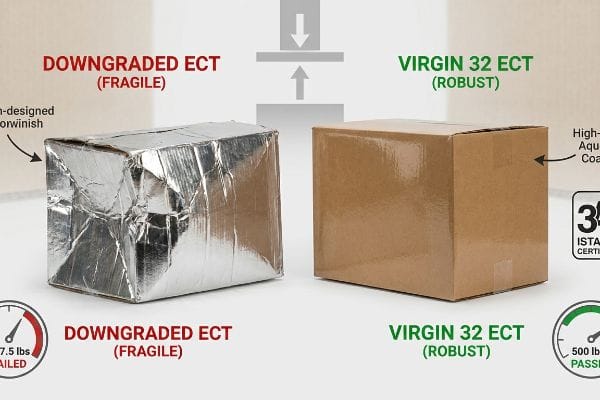 A silver-foiled box, labeled 
