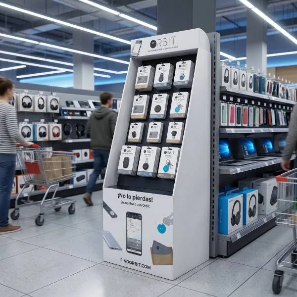 超市电子产品货架展示效果图