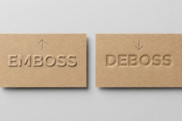 emboss deboss directional arrows