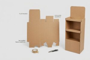 flat packed display assembly