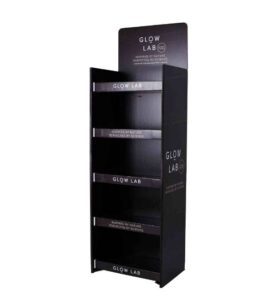 glow lab skincare cardboard display
