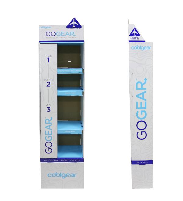 gogear travel accessories cardboard display