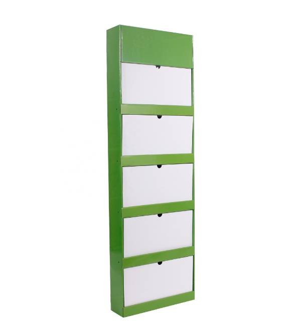green 5 tier cardboard floor display