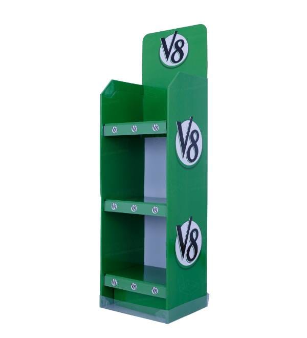 green beverage cardboard display