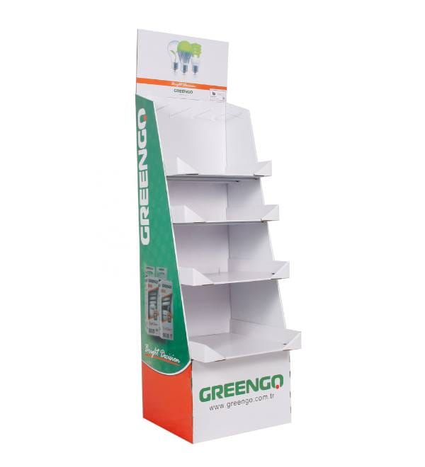 greengo led light bulb cardboard display