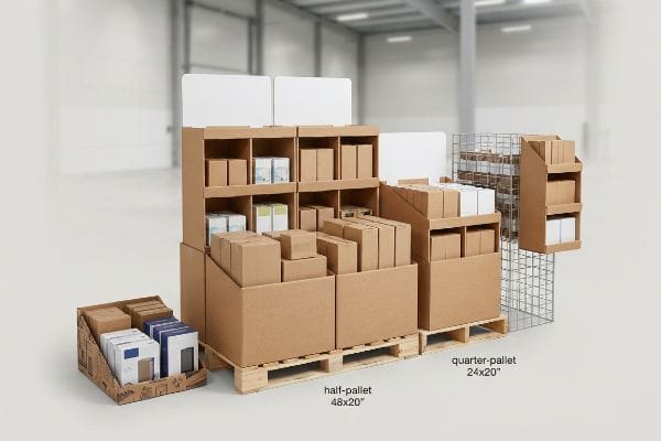 Demi-palette modulaire en carton brun (48x20