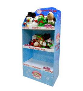 holiday plush cardboard display stand