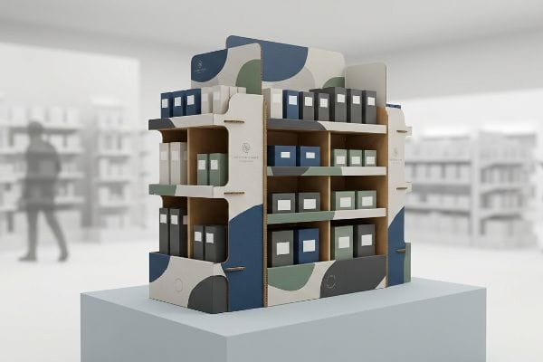 interlocking corrugated display unit