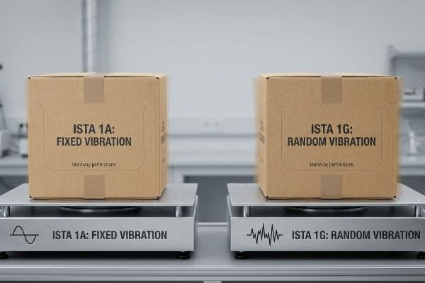 Two corrugated cardboard boxes, labeled 