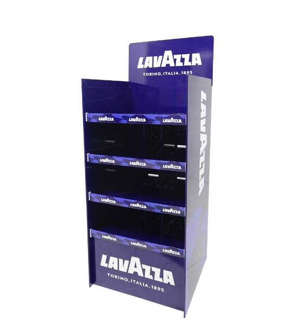 lavazza blue cardboard display coffee retail