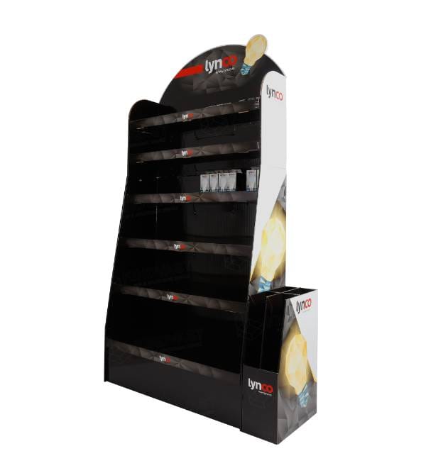 lynco lightbulb cardboard display stand