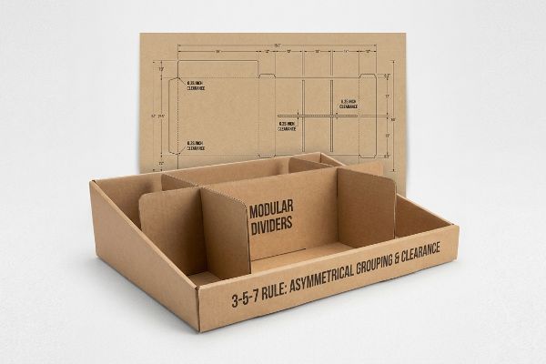 Brown corrugated display tray with 