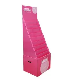 expositor de papelão para cartão do Dia das Mães