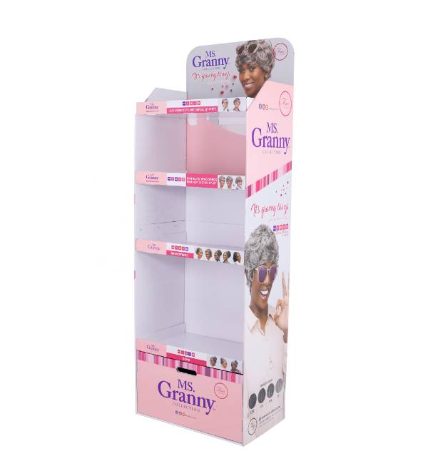 ms granny wigs cardboard floor display