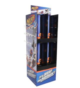 nerf dog toy blaster cardboard display