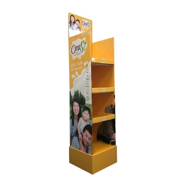 orasi plant based beverage cardboard display