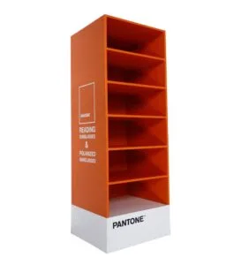 expositor de papelão para óculos Pantone