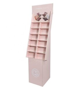 pink cosmetic retail cardboard display