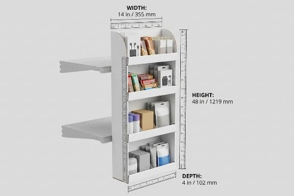 power wing display 14x48x4 dimensions