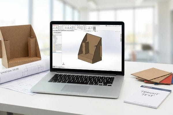 power wing display cad dieline transit test