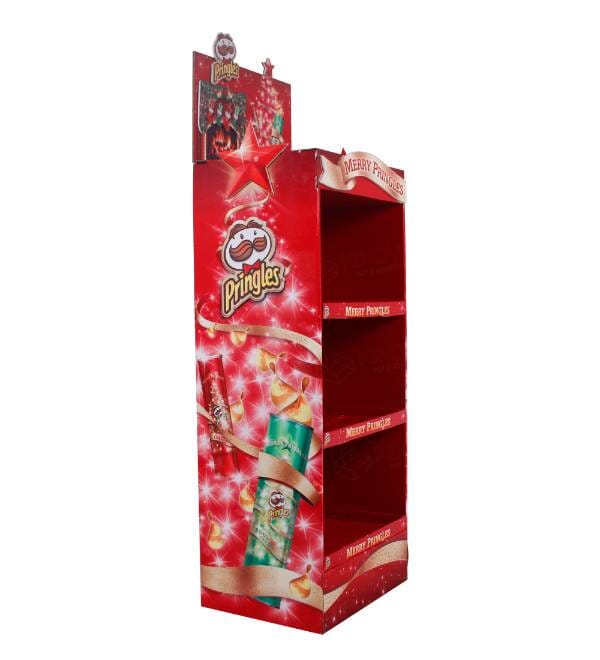 pringles christmas cardboard floor display