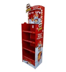 Expositor de cartón principal para aperitivos Pringles