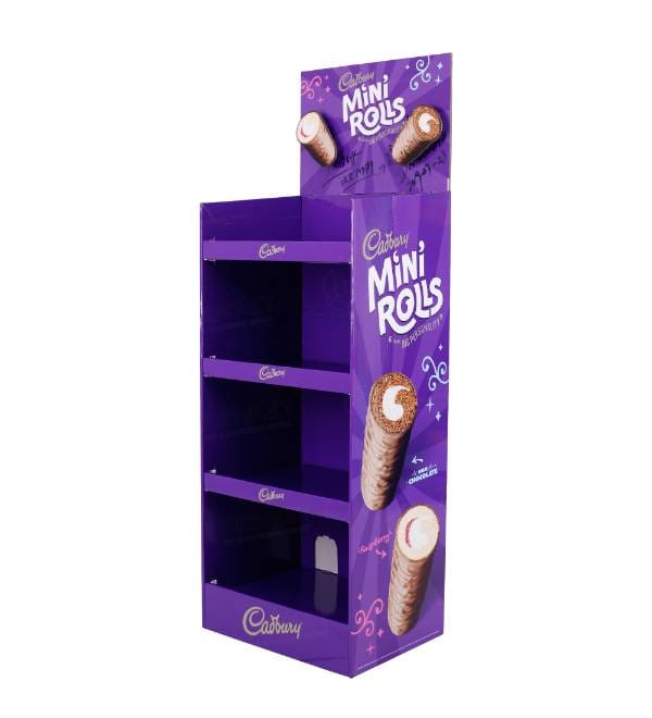 purple snack cake cardboard display