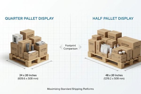 What Is the Difference Between Quarter and Half Pallet Displays?