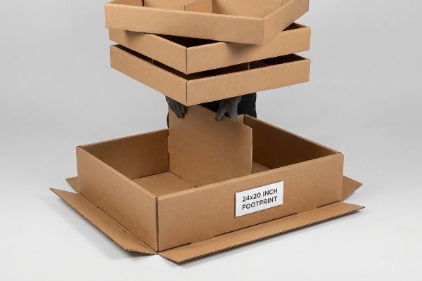 Wie richte ich ein Viertelpaletten-Display ein?