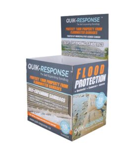quik response sandbag cardboard display