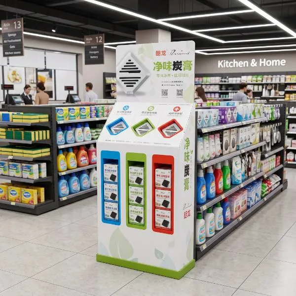 retail environment cardboard floor display