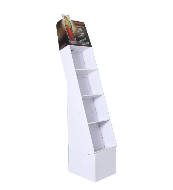 slanted 4 tier cardboard display stand