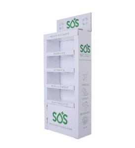 sos electrolyte cardboard display stand