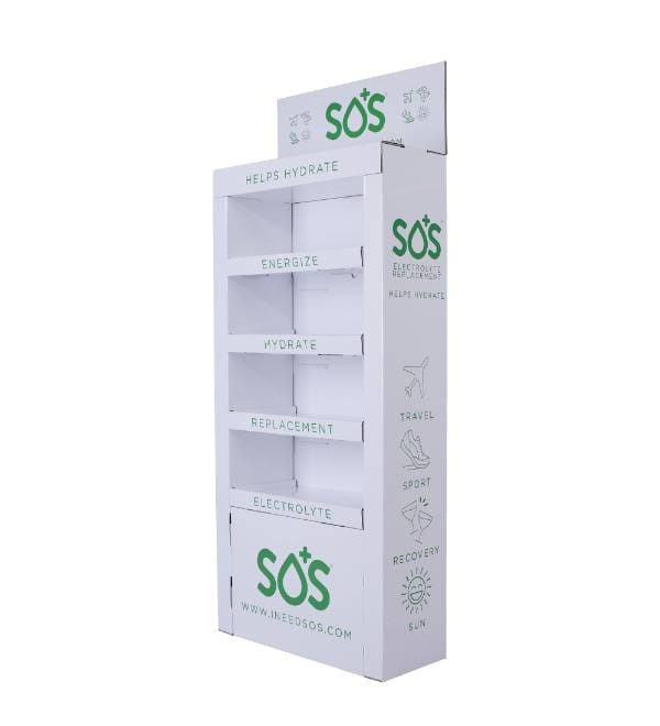 sos electrolyte cardboard display stand